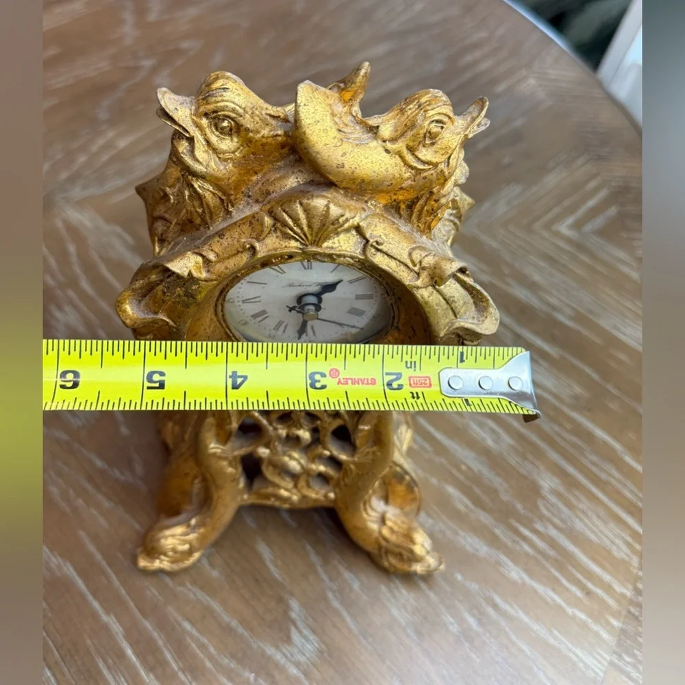 Richard Ward Winchester Gold finish Ornate Fish Design mantle Clock